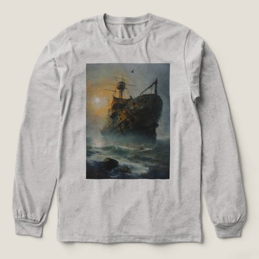Spookschip, piratenschip, Tri-Blend shirt (Voorkant)