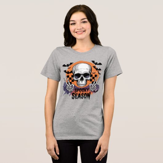 Spookseizoen Tri-Blend Shirt (Voorkant volledig)