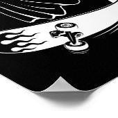 Spookskateboard Grappig skeeleren Lui Halloween Poster (Hoek)