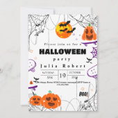 spookskateboard Halloween pompoen paarse Kaart (Voorkant)