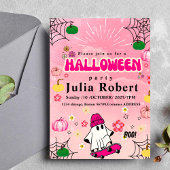 spookskateboard Halloween pompoen roze Kaart