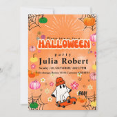 spookskateboard Halloween pompoen sinaasappel Kaart (Voorkant)