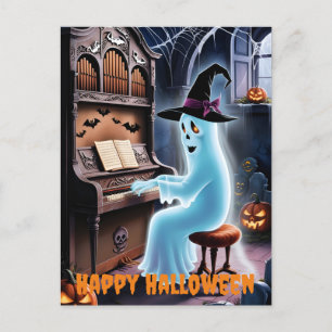 spookspelend orgel feestdagenkaart