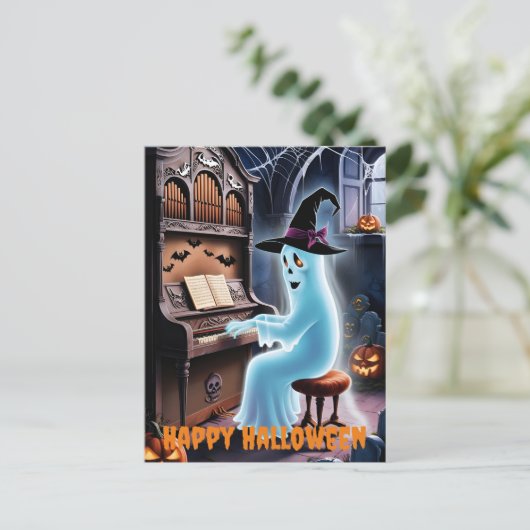 spookspelend orgel feestdagenkaart (Staand voorkant)