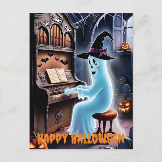 spookspelend orgel feestdagenkaart (Voorkant)