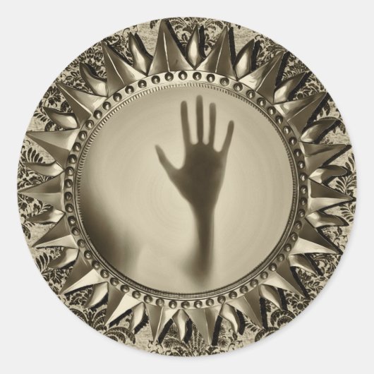 spookspiegelstickers ronde sticker (Voorkant)