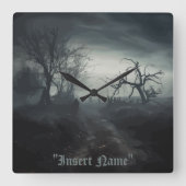 spookspoor vierkante klok (Voorkant)