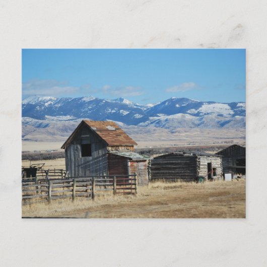 Spookstad Berglandschap Sneeuw Briefkaart (Voorkant)