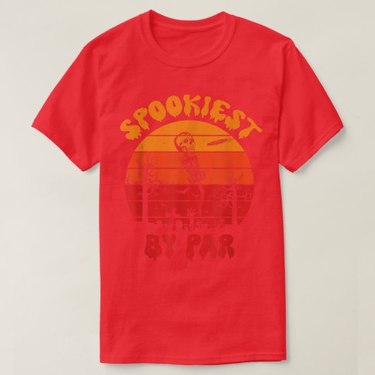 Spookste door Par Disk Golf Skeleton Frisbee Hallo T-shirt (Design voorkant)