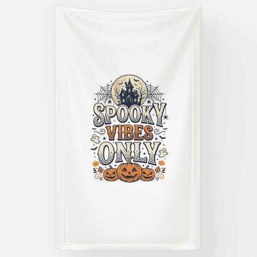 Spookstemming Alle Halloween Geest Pompoen Ontwerp Spandoek (Verticaal)