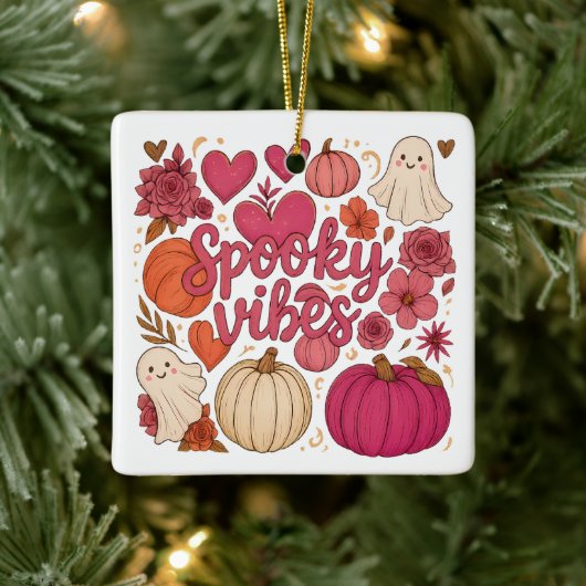 Spookstemming - Halloween  Keramisch Ornament (Boom)