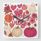 Spookstemming - Halloween  Vierkante Klok (Voorkant)