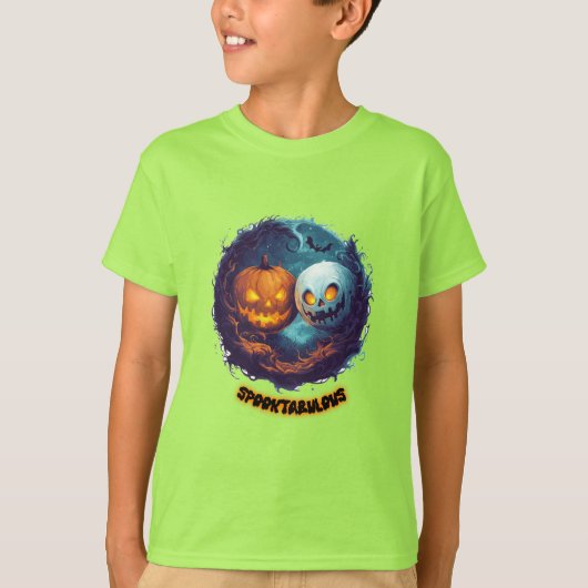 Spooktabulous Style: Leuke Halloween Haunting Desi T-shirt (Voorkant)