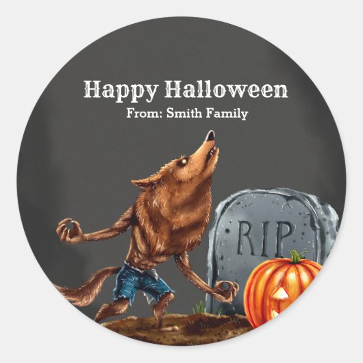 Spooktactische nacht ronde sticker (Voorkant)