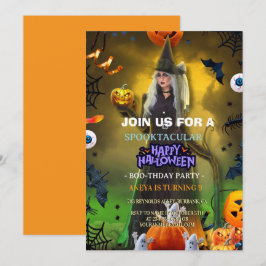 Spooktactische verjaardagsuitnodiging voor Hallowe Kaart