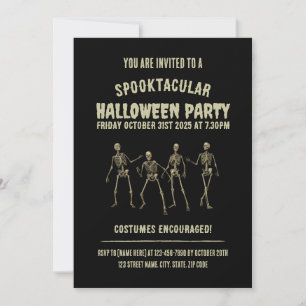 Spooktactulair Halloween-feest. Grappige skeletten Kaart