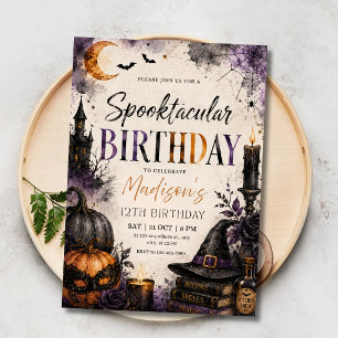 Spooktactulair Halloween Spoken Heks Verjaardagsfe Kaart