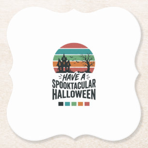 Spooktactulair Halloween Vintage Gravure Shirt Des Kartonnen Onderzetters