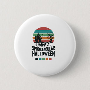 Spooktactulair Halloween Vintage Gravure Shirt Des Ronde Button 5,7 Cm