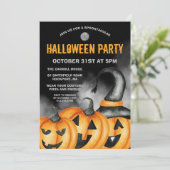 Spooktactulair Laughing Pumpkins Halloween Party Kaart (Staand voorkant)