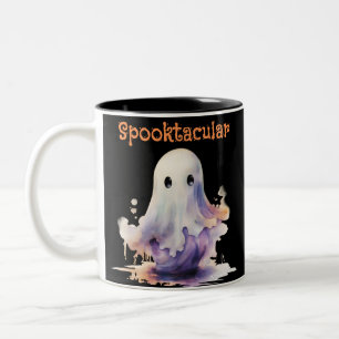 Spooktactulair spooky pret Halloween Tweekleurige Koffiemok
