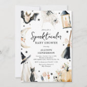 Spooktactulaire Halloween-babyborrel Kaart (Voorkant)