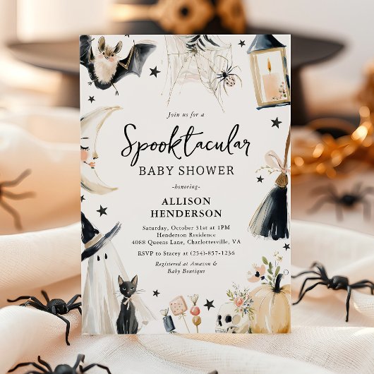 Spooktactulaire Halloween-babyborrel Kaart