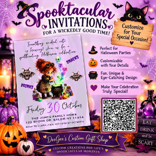 Spooktactulaire Halloween-feestuitnodigingen Kaart