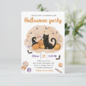 Spooktactulaire Halloween Snoepfeest Uitnodiging (Staand voorkant)