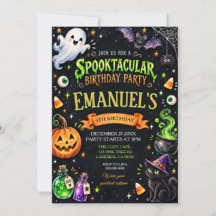 Spooktactulaire Halloween-verjaardagsfeest Waterve Kaart