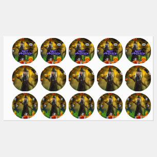 Spooktactulaire Halloween-verjaardagsuitnodiging Labels