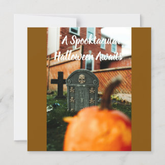 Spooktactulaire Halloween wenskaart met pompoen Magnetische Uitnodiging