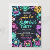 Spooktactulaire Neon Halloween Uitnodiging (Voorkant)