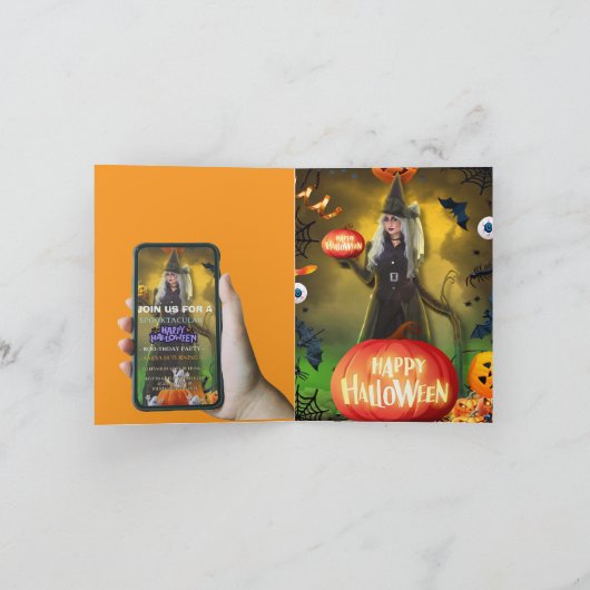Spooktactulaire verjaardagsuitnodiging voor Hallow (Binnen)