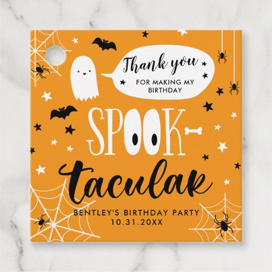 Spooktaculair bedankt Halloween Birthday Party Bedankjes Labels (Voorkant)