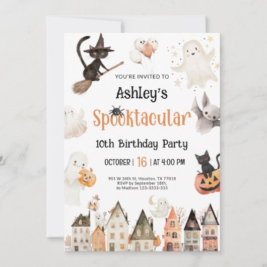 Spooktaculair feest Halloween verjaardag Kaart (Voorkant)