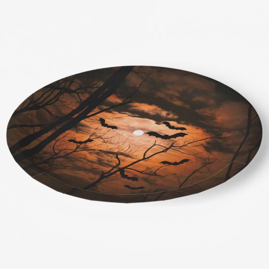 Spooktaculair Full Moon Kostuumfeest Papieren Bordje (Gekanteld)