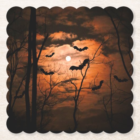 Spooktaculair Full Moon Party Kartonnen Onderzetters (Voorkant)