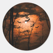 Spooktaculair Full Moon Party Ronde Sticker (Voorkant)