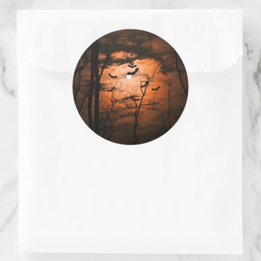 Spooktaculair Full Moon Party Ronde Sticker (Tas)