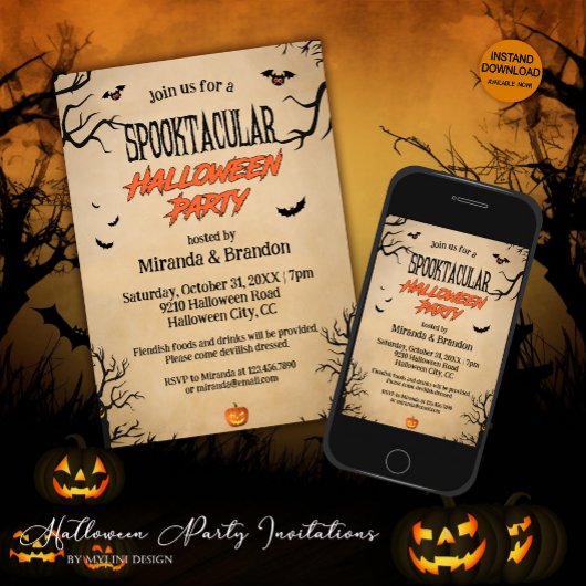  spooktaculair Halloween feest Kaart