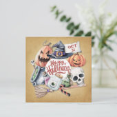 spooktaculair Halloween feest | Uitnodiging (Staand voorkant)