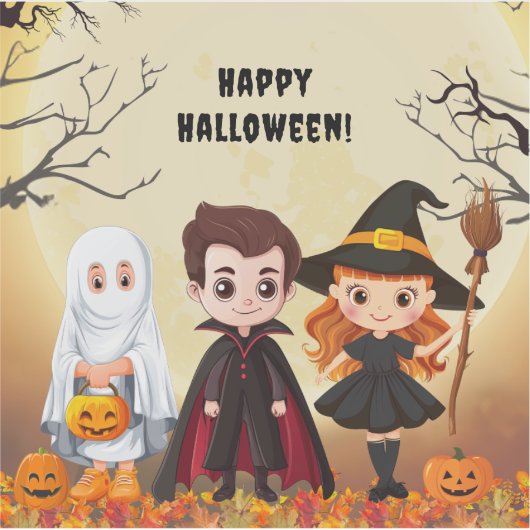 Spooktaculair Halloween kinderfeest Sticker (Voorkant)