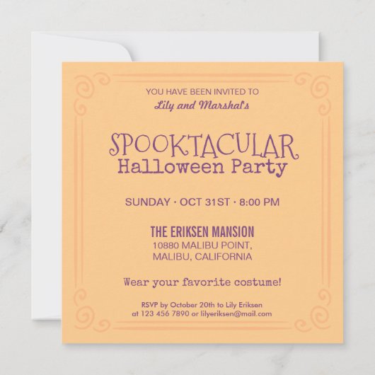 Spooktaculair Halloween kostuum | feestuitnodiging Kaart (Achterkant)