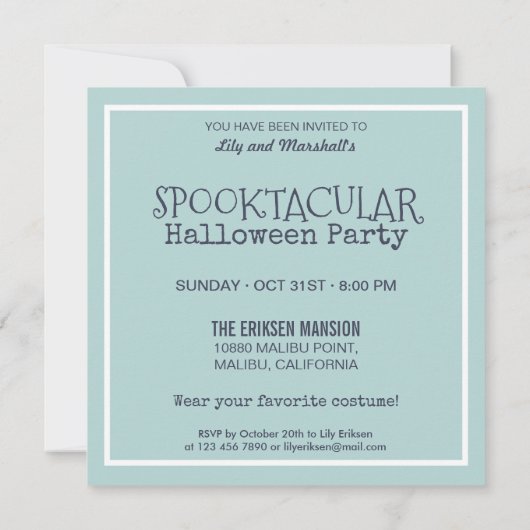 Spooktaculair Halloween Kostuumfeest | Uitnodiging (Achterkant)