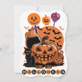 Spooktaculair Halloween-plezier met Schattigee zwa Kaart (Achterkant)