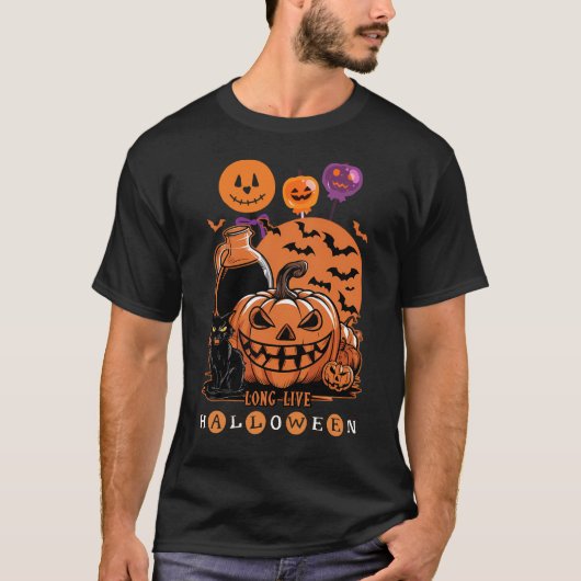 Spooktaculair Halloween-plezier met Schattigee zwa T-shirt (Voorkant)