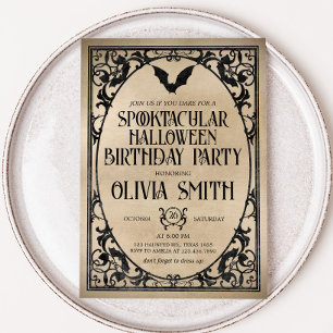 Spooktaculair  Halloween verjaardagsfeest Kaart