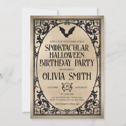 Spooktaculair Halloween verjaardagsfeest Kaart (Voorkant)
