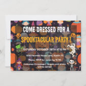 Spooktaculair kinder Halloween Kostuumfeest Kaart (Voorkant)